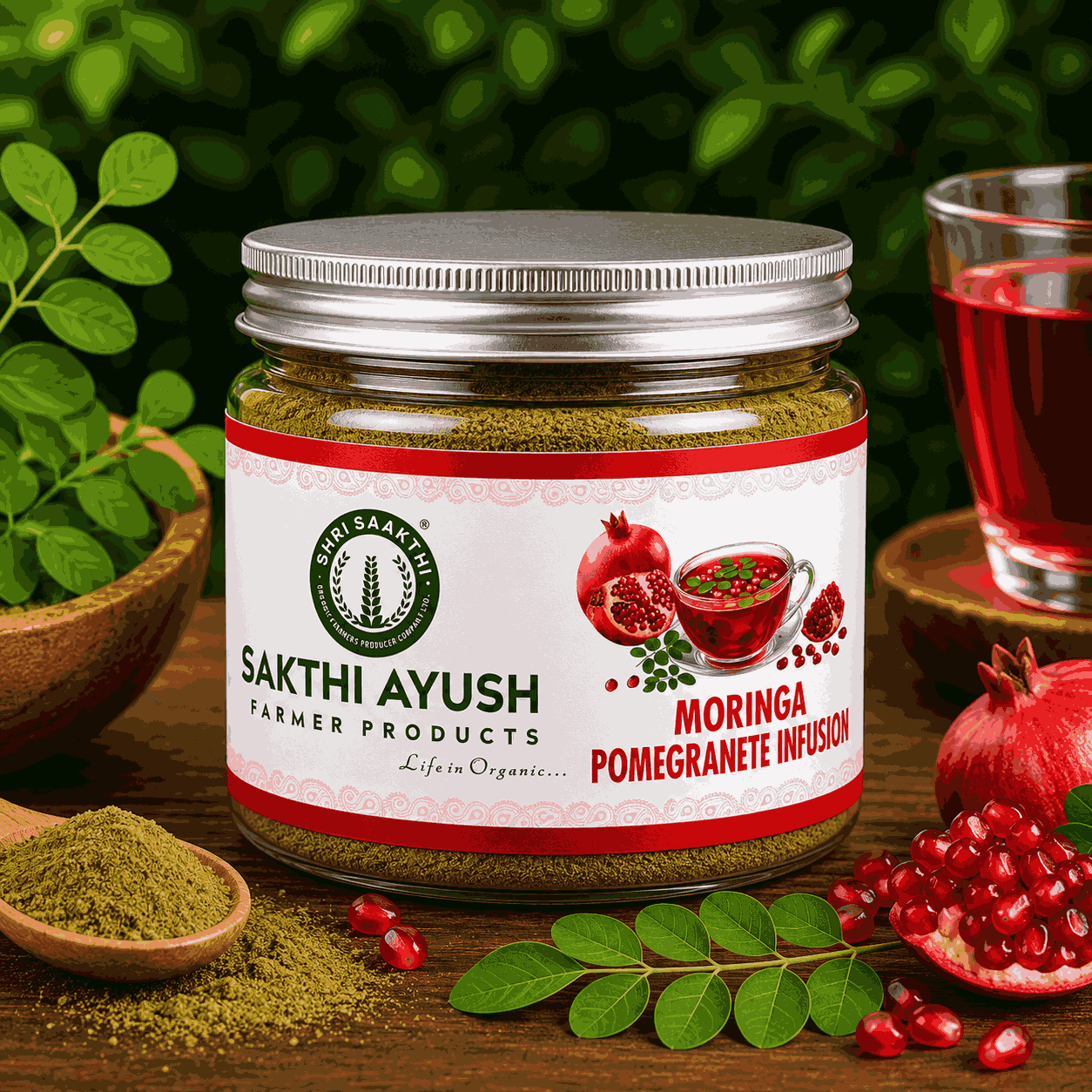 Moringa pomegranate infusion(முருங்கை மற்றும் மாதுளை கலவை பானம்)