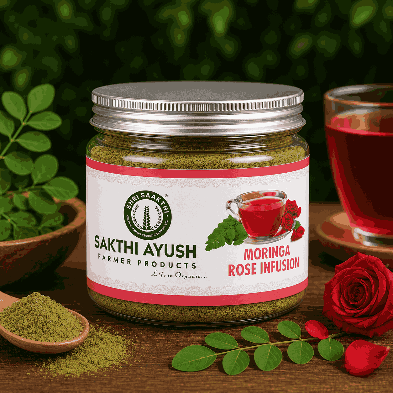 Moringa rose infusion(முருங்கை மற்றும் ரோஜா இதழ் கலந்த பானம்)